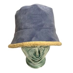 Talbots‎ Womens Baby Blue Suede One Size Bucket Hat Vintage B18G